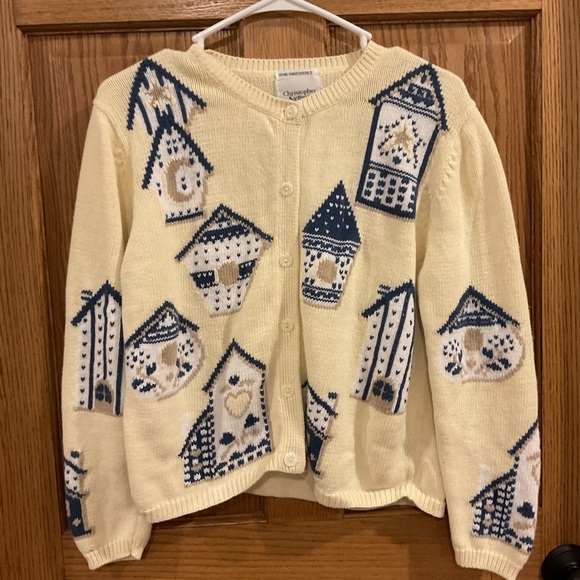 Christopher & Banks Sweaters - Christopher & Banks Hand Embroidered Birdhouse Cardigan Sweater Size M